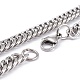 Collares de cadena de eslabones cubanos con corte de diamante de acero inoxidable 304 para hombres NJEW-I248-01P-3