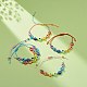 Плетеные браслеты из бисера из смолы и латуни для девочек и женщин BJEW-JB08744-2