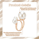 Anattasoul 4 pz 4 stili di plastica imitazione perla anello polsino aperto con perline RJEW-AN0001-18-3