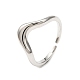 Brass Open Cuff Ring for Woman RJEW-F146-03P-1
