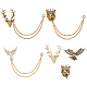 WADORN® 6Pcs 6 Style Lion & Eagle & Deer Rhinestone Safety Pin Brooches JEWB-WR0001-01-1