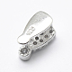 925 gancio per pendente in argento sterling placcato in rodio con micro pavè di zirconi STER-E053-10P-2