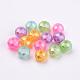 Faceted Spray Painted Transparent Glass Beads X-DGLA-R030-10mm-M-2