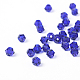 多面カットダブルコーンイミテーションクリスタルガラスビーズ  藤紫色  直径約4mm  厚さ3.5mm  穴：1mm X-G22QS072-1