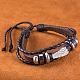 Bracelets zinc unisexe aile alliage et cuir tressé multi-brins occasionnels réglables BJEW-BB15612-9