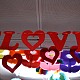 Coeur décoration bannières lettre de velours de parti X-AJEW-A023-03D-2