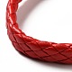 Bracelets de cordon tressé en similicuir pu pour femmes BJEW-M290-01A-4