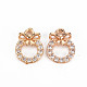 Rack Plating Brass Micro Pave Clear Cubic Zirconia Charms KK-T060-14-RS-2