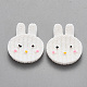 樹脂カボション  兎  ホワイト  25x22x5mm&nbsp;LS-X-CRES-N023-06B-1