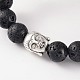 Bracelets extensibles à la mode en pierre de lave naturelle BJEW-JB02118-04-2
