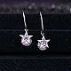 18K Real Platinum Plated Star Alloy Austrian Crystal Dangle Earrings EJEW-DD0002-15B-2
