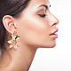 Fibloom 2 paires 2 couleurs 3d fleur de vie émail boucles d'oreilles pendantes EJEW-FI0001-26-5