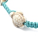 Bracelets de cheville en perles synthétiques turquoise AJEW-AN00554-02-3