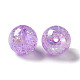 AB Color Transparent Crackle Round Acrylic Beads CACR-S006-03-2