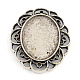 Oval Tibetan Style Alloy Tray Cabochon Settings TIBE-23174-AS-FF-1
