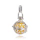 Silver Color Plated Brass Hollow Round Cage Pendants KK-J232-06S-1