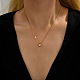 Echte 18-karätig vergoldete Halsketten mit Anhänger aus Edelstahl CP2918-11-2