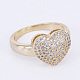 Brass Micro Pave Cubic Zirconia Finger Rings RJEW-E145-55G-18mm-2
