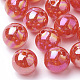 Colori bubblegum ab crackle trasparente acrilico rotondo perline CACR-R015-14mm-01-1