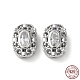 Perles ovales en argent sterling rhodié 925 évidées STER-D005-03P-1