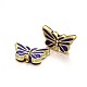 Butterfly Brass Enamel Beads KK-N0081-76-1