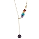 Collier de larat en perles de pierres précieuses naturelles mélangées avec chaînes en laiton NJEW-JN04509-4