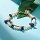 Bracelet double couche de lapis-lazuli naturel et de perles de nacre BJEW-TA00025-05-2