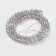 Natural Grey Agate Beads Strands G-G580-6mm-08-2