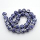 Styles mélangés faits à la main en porcelaine bleu et blanc perles en céramique brins PORC-L018-03-3