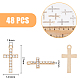 Superfindings 48 pendentif en forme de croix en alliage de 3 couleurs avec motif de croix en strass FIND-FH0007-72-2