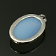 Synthetic Opalite Pendants with Alloy Finding Settings G-E206-01P-2