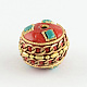 Oval Handmade Indonesia Beads X-IPDL-S009-03-1