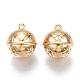 Brass Micro Pave Clear Cubic Zirconia Bell Charms KK-N216-402-2