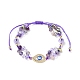 7pcs ensemble de bracelets de perles tressées en verre et mauvais œil au chalumeau 7 couleurs BJEW-JB08907-6