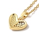 Coeur de zircone cubique clair avec collier pendentif en émail et boucles d'oreilles SJEW-M099-02G-4
