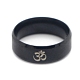 Ohm/Aum Yoga Theme Stainless Steel Plain Band Ring for Men Women CHAK-PW0001-003H-02-1