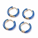 Двухцветные массивные серьги-кольца из нержавеющей стали 304 цвета с эмалью для женщин EJEW-C043-11-G-2