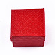 厚紙のジュエリーボックス  リングのために  ピアス  ネックレス  内部のスポンジ  正方形  レッド  5~5.1x5~5.1x3.3~3.4cm CBOX-S021-002A-4