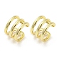 Brass Multi Lines Cuff Earrings EJEW-I300-06G-1