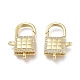 Brass Micro Pave Clear Cubic Zirconia Lobster Claw Clasps ZIRC-Q024-21G-2