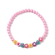 Acrylic Flower & Faceted Round Beaded Necklaces NJEW-JN04191-5