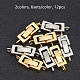 Superfindings 12 set argento dorato ottone piegato su estremità del cavo terminatori punte a crimpare con fermagli per artigli di aragosta per creazione di gioielli 24x7x4mm KK-FH0001-11-RS-8