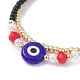 Evil Eye Multi-strand Bracelet for Girl Women BJEW-JB07111-01-4