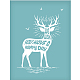 クリスマストナカイ自己粘着シルクスクリーン印刷ステンシル  木に塗るため  DIYデコレーションTシャツ生地  空色  19.5x14cm DIY-WH0173-002-1