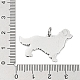 304ステンレス鋼ペンダント  丸カンとグリッター付き  空白タグのスタンプ  犬チャーム  ステンレス鋼色  21.5x33x1mm  穴：4mm STAS-E205-10P-3