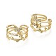 Brass Micro Pave Clear Cubic Zirconia Cuff Rings RJEW-S044-100-NF-2