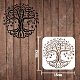 Fingerinspire Baum des Lebens Musterschablonen Dekorationsschablone (6x6 Zoll) Plastikbaumzeichnung Malschablonen quadratisch wiederverwendbare Schablonen zum Malen auf Holz DIY-WH0172-392-2