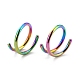 Rainbow Color Double Nose Ring for Single Piercing AJEW-C010-02M-01-2