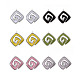 Brass Micro Pave Clear Cubic Zirconia Stud Earring Findings with Enamel KK-S356-624P-NF-1