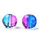 Perles en verre rondes peint à la bombe couleur mixte et style mixte DGLA-X0003-4mm-3